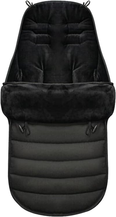 Voetenzak Kinderwagen - Baby slaapzak - Warmte buiten - Afneembaar en wasbaar - 90 x 42 cm - Zwart