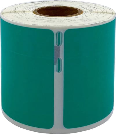 DULA Dymo kompatible Etiketten, S0722430 99014, 101 mm x 54 mm, Grün, Permanent, 1 Rolle, 220 Etiketten pro Rolle