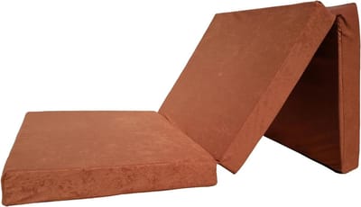 Opvouwbaar matras - Gastenmatras slaapmat - Comfortabel slapen - Afneembare hoes - 190 x 90 x 8 cm - Lichtbruin