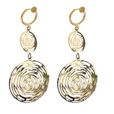 Klem oorbellen - goudkleurig - rond - filigraan - geen gaatje- Charme Bijoux
