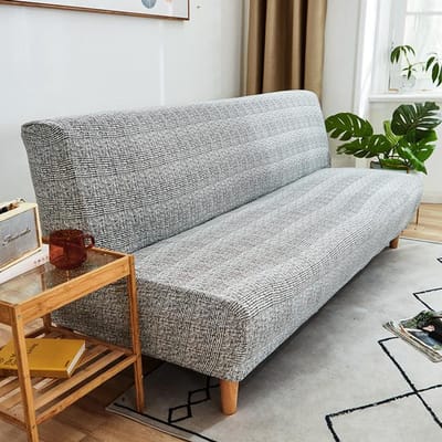 Couverture de canapé-lit d'impression moderne couvre la couverture de canapé sans bras pour le salon canapé pliant housse de canapé élastique couverture de Futon pour l'hôtel à la maison 160-190CM gray
