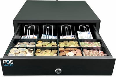 Kassalade Elektrisch met Automatische Opening & Bonprinter - 35x40 cm - Zwart