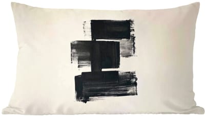 Sierkussens - Kussentjes Woonkamer - 60x40 cm - Rechthoeken - Penseelstreken - Abstract - Zwart