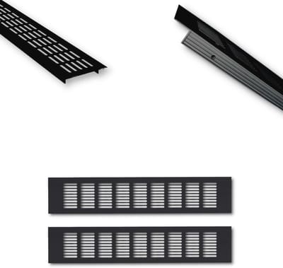 Aluminium Ventilatierooster 30 x 8 cm Zwart - Optimale Luchtcirculatie voor Elk Ruimte
