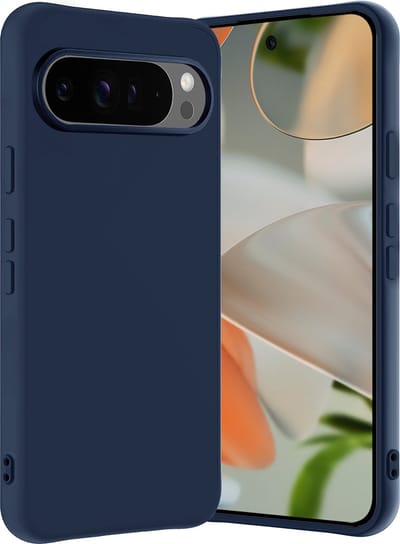 Hoes - Geschikt voor Google Pixel 9 Pro - Sterk & Shockproof - Hoesje Cover - Siliconen Case - Donkerblauw