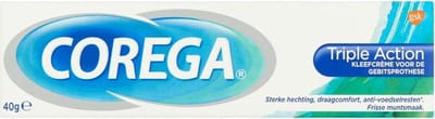 3x Corega Kleefcrème Triple Action Kunstgebitverzorging 40 gr