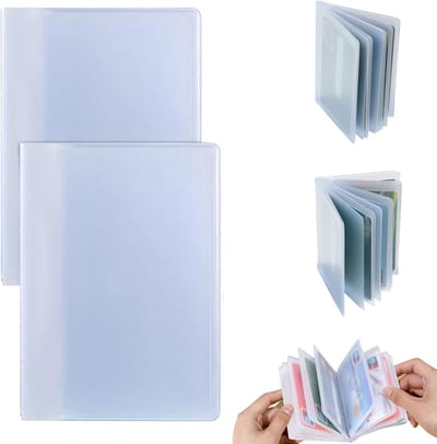 Dailygoods- Creditcardhouder - 2 Stuks - Kaarthouder Portemonnee - Transparante Hoezen - 10/20 Kaartsleuven - Geschikt voor ID/Verzekeringskaart