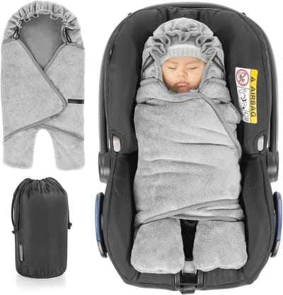 Winter Wikkeldeken voor Baby's met Voeten en Capuchon - Ideaal voor Autostoel, Kinderwagen en Ledikant - Zachte en Warme Inbakerdoek