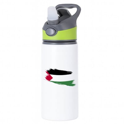 Hacebo® - Palestina vlag waterfles met rietje groen - Palestina - mensen die liefde willen geven aan Palestina - degene die van Palestina houden - supporten - oorlog - verjaardagscadeautje - gift - geschenk - kado - water fles - 650ML
