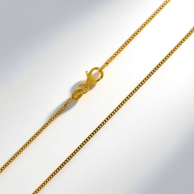 Cavill - Vergulde Zilveren Ketting - 925 Sterling Zilver - 45 cm Pantserketting Goud - Elegante, Lichte Dames Halsketting