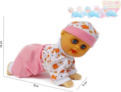 BabyPop - kan kruipen en dansen - met baby geluiden - Crawling baby speelgoed -20CM - incl. batterijen