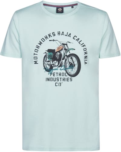 Petrol Industries - Heren T-shirt met print Fumarola - Groen - Maat XXL