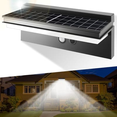 Waterdichte Zonnepaneel Buitenlamp met Bewegingsmelder - Helder LED Wandlicht voor Tuin en Oprit