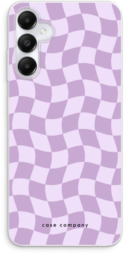 Case Company® - Hoesje geschikt voor Samsung Galaxy A05s hoesje - Grid Paars - Soft Cover Telefoonhoesje - Bescherming aan alle Kanten en Schermrand