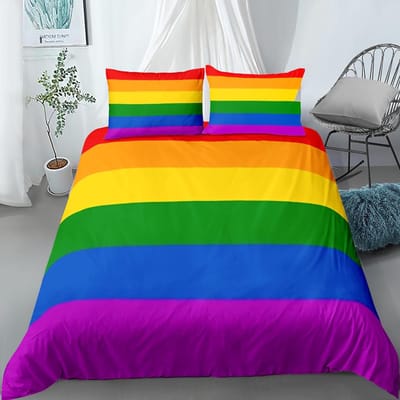 Regenboog Dekbedovertrek Set Kleurrijk Glitter Regenboog Beddengoed Set voor Kind Jongen Meisje Multicolor Dekbedovertrek Polyester Dekbedovertrek 70x133cm 2pcs
