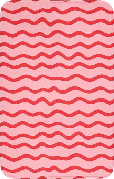WC mat 50x80 cm - Antislip - Speels - Patroon - Rood - Toiletmat - Vloermat - Douchemat - Toilet tapijt - Toiletmatten