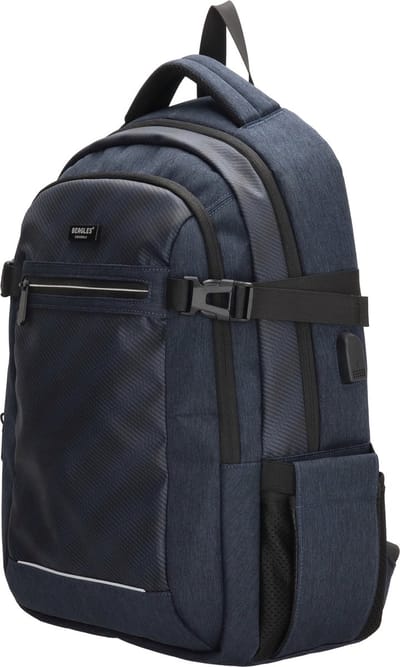 Beagles Originals Business Laptop Rugzak 15,6 inch - USB Aansluiting - Rugzak - 15.5 L- Laptop Rugtas - Business - School - Laptoptas - Spatwaterdicht - Blauw