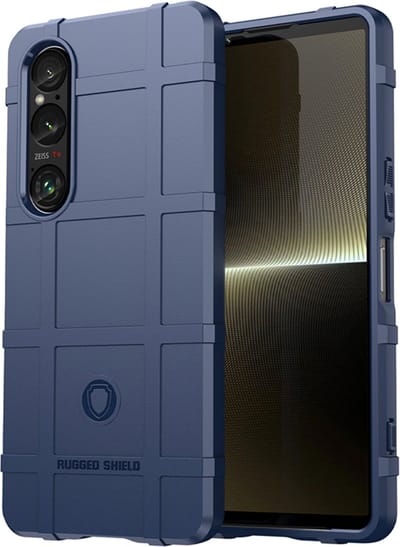 MobyDefend Hoesje - Geschikt voor Sony Xperia 1 VI - Rugged Shield TPU Backcover - Blauw