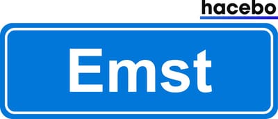 Hacebo - Plaatsnaam Sticker - 29x10 CM - Emst sticker - Verkeersborden sticker - grappige cadeaus - Emst