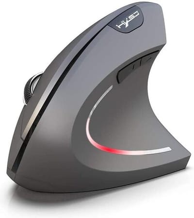 Elementkey ERGO5 Bluetooth 3.0 + 5.2 Draadloze Bluetooth Ergonomische Optische Verticale Muis - 6-toetsen- 2400 DPI Verstelbaar - Grijs