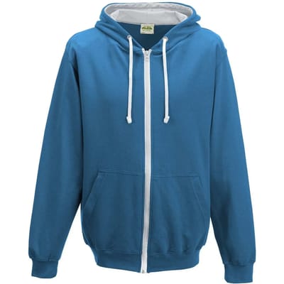 Gecontrasteerde hoodie met rits Just Hoods Varsity