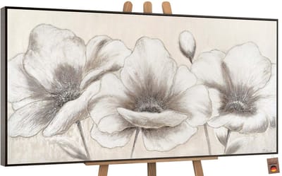 Canvas schilderij groot handgeschilderd bloemen II botanisch kleurrijk – YS-Art Gallery – Luxe wanddecoratie voor woonkamer – Modern schilderij voor slaapkamer en hal
