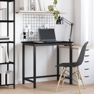 vidaXL - Tafel - Zwart - Eiken - 100 - x - 50 - x - 76,5 - cm - Engineered - hout - en - staal