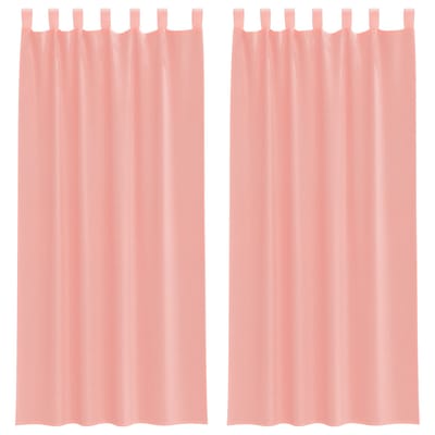 vidaXL - Gordijnen - voile - met - roedezakken - 2 - st - roze
