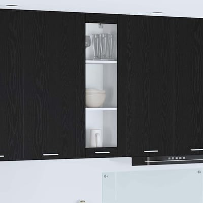 vidaXL - Hangkast - Zwart - Eiken - 40 - x - 31 - x - 100 - cm - Bewerkt - hout