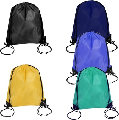 Drawstring backpack 5 stuks - Polyester sporttassen - Verstelbare draagriemen - Ideaal voor gym en reizen - ShopVlot