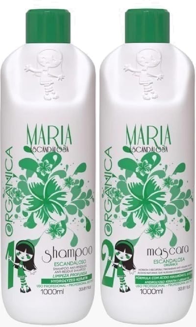 Maria Escandalosa | Organic Progressive Smoothing Kit | Formaldehyde-Free | Hydrolized Keratin + Argan Oil | (2x) 1000 ml