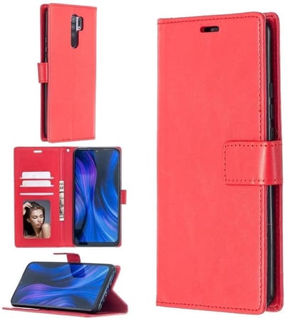 Portemonnee Book Case Hoesje Geschikt voor: Xiaomi Redmi 9 - Rood