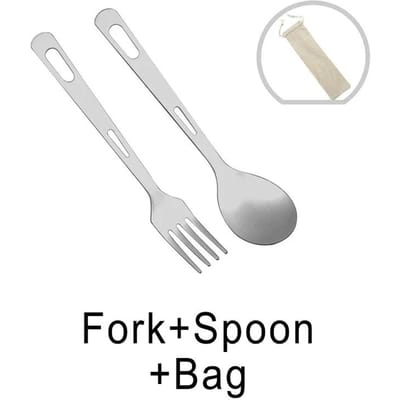 Draagbare Pure Titanium Servies Set Outdoor Reizen Kamperen Mes Vork Lepel Eetstokjes Set Gemakkelijk Schoon te Maken Veld Servies gray