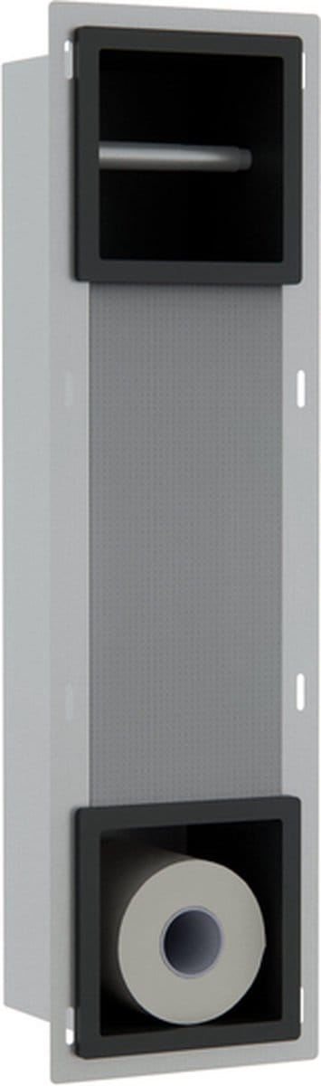 FugaFlow Eccelente Acces Inbouw Reserve- en toiletrolhouder - Mat Zwart -