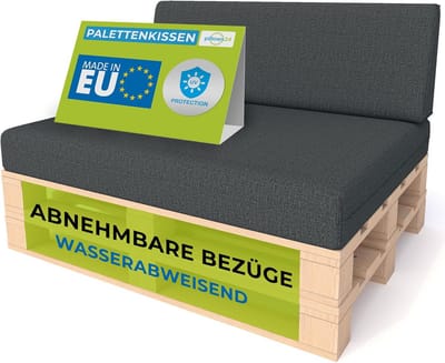 Palletkussens 2-delige set voor Europallets - hoogwaardige kussens voor binnen en buiten