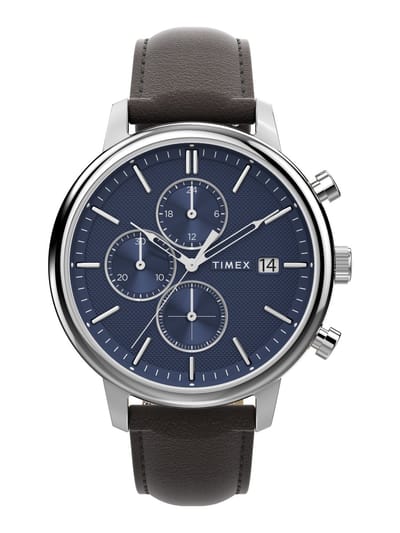 Timex Timex Chicago Chronograph Kwarts Analoog Horloge Bruin Case: 100% Low Lead Brass | Armband: 100% Leather 45 TW2W76200AJ