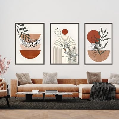 Geometrische Poster Set - Abstracte Kunst Prints - Woonkamer Decoratie - 3-Delige Set - 40x60cm - Stijl 8