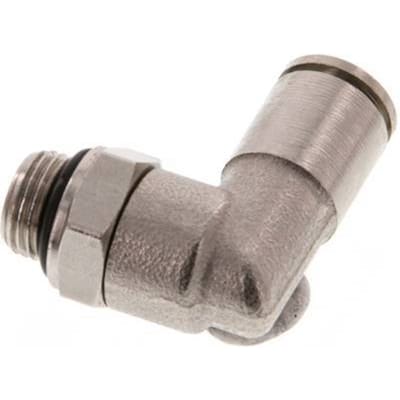 6mm x G1/8'' 90 graden L-verbinding Messing Insteekfitting Buitendraad Draaibaar NBR [2 Stuks]