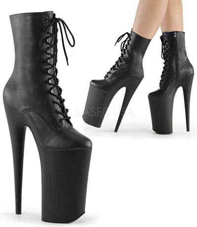 Pleaser - BEYOND-1020 Plateau Laarzen, Paaldans schoenen - Paaldans schoenen - 40 Shoes - Zwart