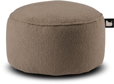 Extreme Lounging - b-poufe teddy - poef rond - voor binnen - zacht & comfortabel - 60x40cm - mink