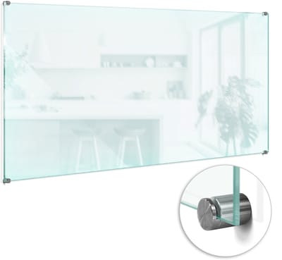 Wallfluent Transparante Keuken Achterwand - Helder Glas Achterwand Keuken - 120x60 cm - Keuken Achterwand Glas Transparant - Veiligheidsglas Achterwand Keuken - Doorzichtige Spatplaat Keuken - Glazen Spatplaat Transparant
