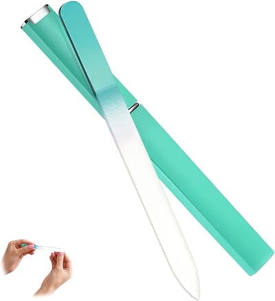 Hoogwaardige glasvijl voor nagels met beschermetui, ideaal voor manicure en gladmaken van nagels, duurzaam en gebruiksvriendelijk
