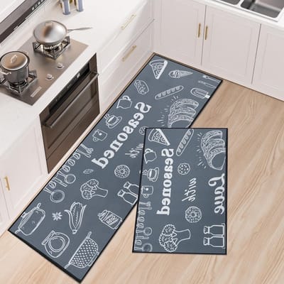 Set van 2 Antislip Keukenmatten, Wasbare Anti-Vermoeidheid Matten voor Thuisdecoratie, 43 x 75 cm en 43 x 120 cm