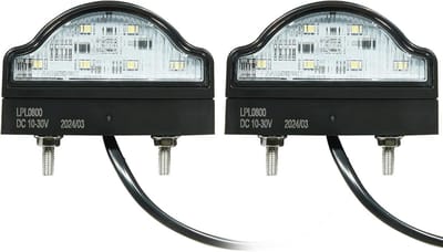 2x LED Kentekenverlichting voor Aanhangwagen, Caravan en Vrachtwagen, Waterdicht 12V/24V