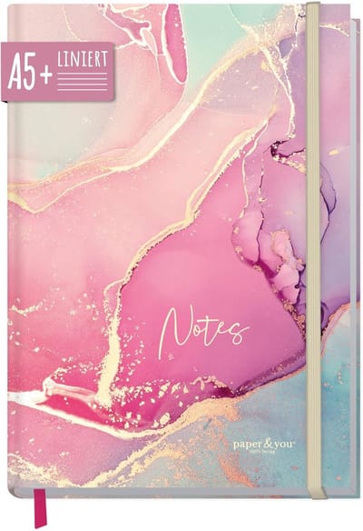 Notitieboek A5+ - Gelinieerd - Silky Pink - 156 pagina's - Duurzaam en klimaatvriendelijk - Ideaal voor bullet journal en dagboek