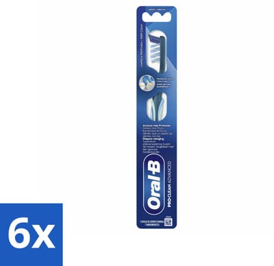6 x Oral-B - Pro-Clean – Tandenborstel – Manueel - Handtandenborstel - Tandenborstel - Tandenborstel Medium - Tandenborstel Diep Reinigen - Tandenborstel Met Power Tip