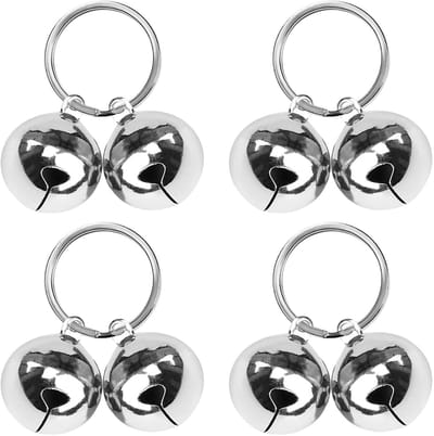 Dailygoods- Kattenbel Handgemaakt - 8 Stuks - Roestvrij Stalen Splitringen - Lichtgewicht - Huisdier Accessoires - Eenvoudig te Installeren - Huisdierbel