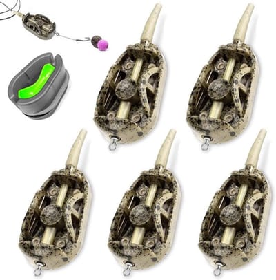Voederapparaat - karpervissen - voedermand - methode - gereedschapsset - snelwisselvorm - pellets - bait - marker - 20 g - 30 g - 40 g - 50 g - 60 g - geschikt voor karpers - 5 stuks.