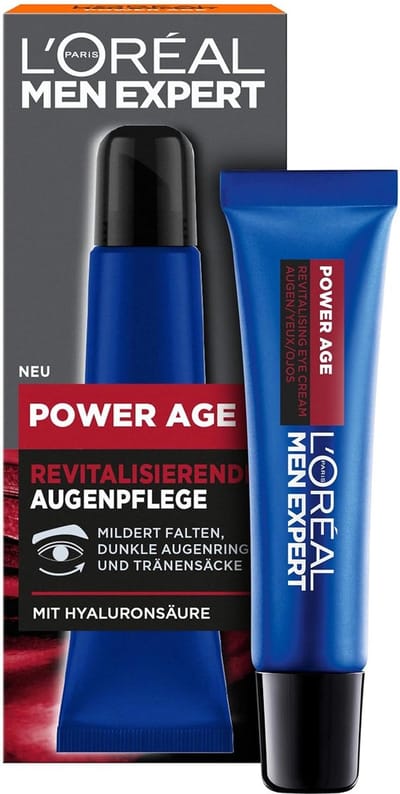 L’Oréal Paris Men Expert Power Age, Oogcrème, Mannen, Universele huid, Anti-veroudering, Anti-rimpel, Hydraterend, Revitaliserend, Hyaluronzuur, Koker