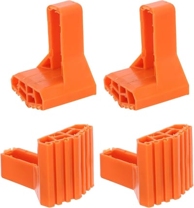 Laddervoet Beschermers - Antislip Matten - Vloer Beschermen - Verbeterde Stabiliteit - 9.2x6.1x5.7CM - Oranje